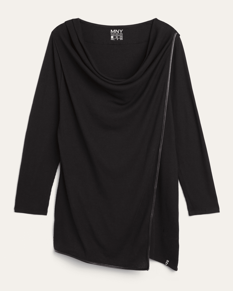 Front of plus size Brenda Asymmetric Drape Tunic by Marc NY | Dia&Co | dia_product_style_image_id:173825